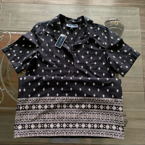 KAREN SCOTT PRINTED POLO COLLAR DRESS SIZE M - Picture 7 of 11